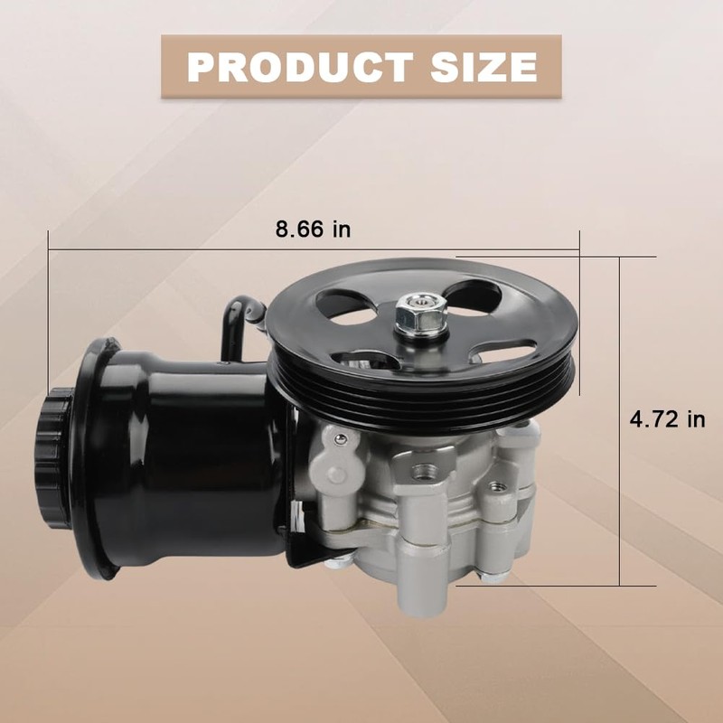 QCESEV Power Steering Pump with Pulley & Reservoir Compatible with