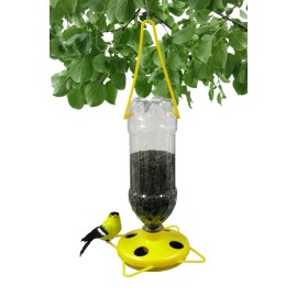 Gadjit Soda Bottle Thistle Bird Feeder - Attracts Songbirds to Your Yard Fill Plast