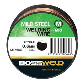 Bossweld Mild Steel MIG Welding Wire, 0.6 mm (0.7 Kg Spool)