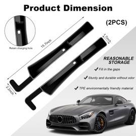 KVAEY 2PCS Car Seat Gap Filler, Automotive Seat Organizer Fill The Gap Between Seat and Console, Universal Car Gap Seat Storage for Phone Wallets and Keys, Car Accessories (Black)