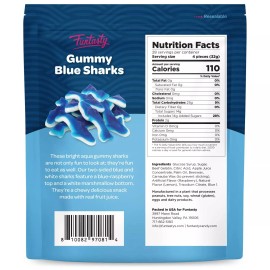 Funtasty Blue Sharks Gummy Marshmallow Candy, Blue Raspberry Flavor, 2 Lbs