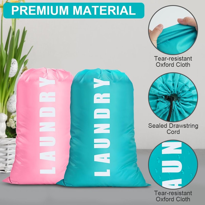 flintronic 2 Pack Extra Large Laundry Bag, 61×91cm Foldable Storage