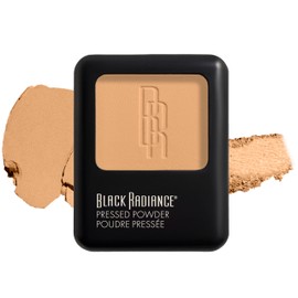 Black Radiance Pressed Powder, Pigment-Rich Matte Finish for Light Skin Tones, Oil-Absorbing Compact with Mirror & Sponge - Crème Fresh
