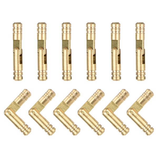 uxcell 12Pcs Invisible Brass Barrel Hinge, 30x5mm Concealed Hinges, Folding