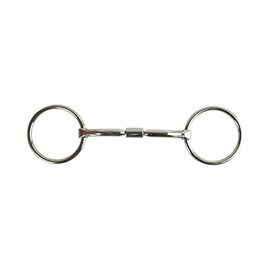 AK Loose Ring Rotary Curved Snaffle Horse Riding Bits AKRS-2618 (5.25'', Silver)