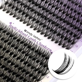 DIY Lash Clusters for Eyelash Extensions: Ultra-light, Natural, Fluffy, Manga, Wispy, Waterproof, Anime, Manga, Cat Eye, C Curl, 12-16mm Mixed, 30/40D, Wendy Lashes, 0125