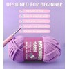 3 Pack Beginners Crochet Yarn, Pink Yellow Blue Yarn for