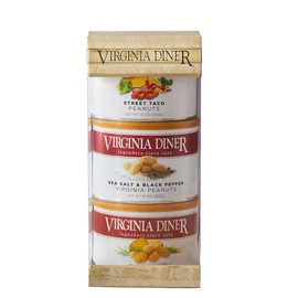 Virginia Diner Simply Savory Trio Gift Set (Street Taco Peanut, Sea Salt & Black Pepper Peanuts, Dill Pickle Peanuts), 3 total 10oz cans