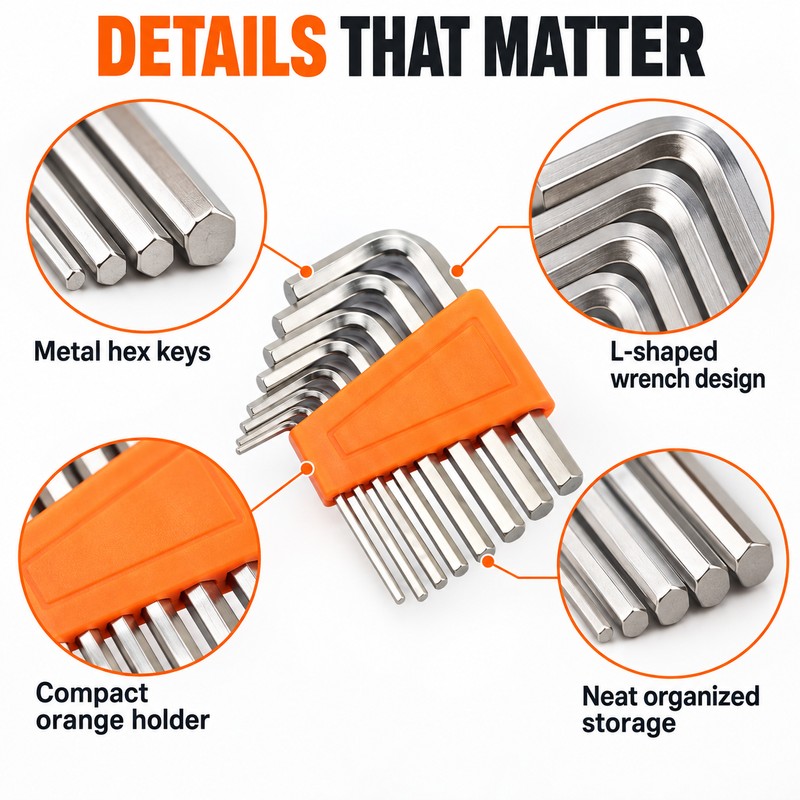 8-Piece Bicycle Hex Key Set for Bike Repair – Metric