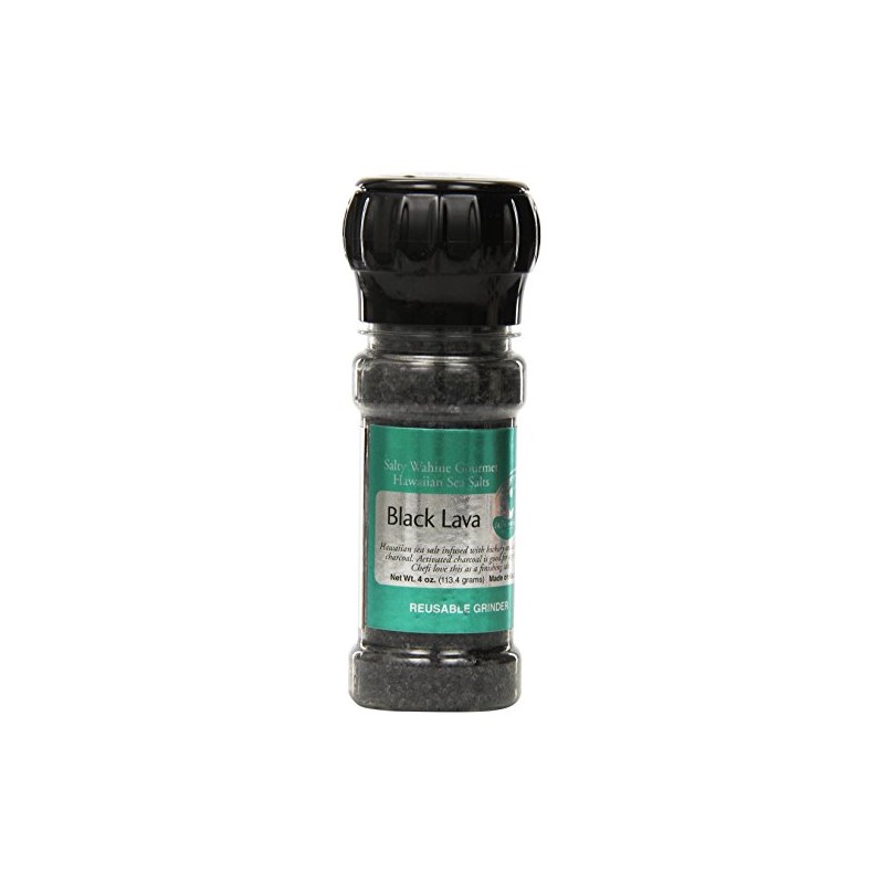 Salty Wahine Gourmet Hawaiian Sea Salts, Black Lava, 4 Ounce