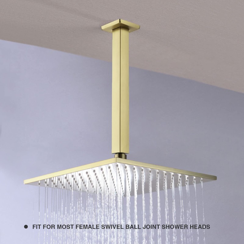 TRUSTMI Shower Arm with Flange 12 Inch Square Shaped Extension