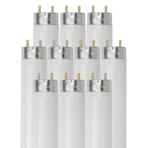 Sunlite F25T8/SP835/10PK T8 High Performance Medium Bi-Pin (G13) Base Straight Tube Light Bulb (10 Pack), 25W/3500K, Neutral White
