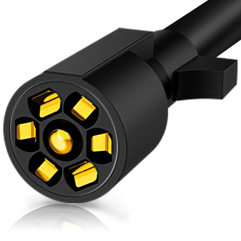 MICTUNING 8ft Trailer Cord with 7-Way Plug, Inline Junction Box