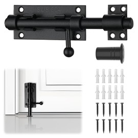 6.3 Inch 304 Stainless Steel Barrel Bolt Latch, Heavy Duty Slide Bolt Gate Latch, Sliding Barn Door Lock Hardware for for Wooden Fence, Shed, Barn Door, Yard, Interior & Outdoor Use