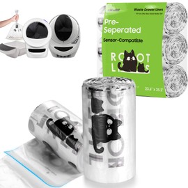 150 Pack Cat Litter Box Robot 4 and 3 Waste Bags, Automatic Litter Box Liners Bags, Tear-free, Sensor-compatible, 9-11 Gallon Capacity