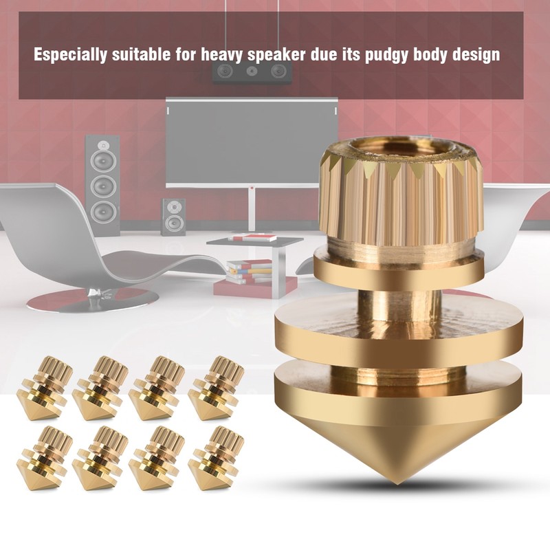 8 Pcs Copper Speaker Suspension Spikes Isolation Stands Foot Base