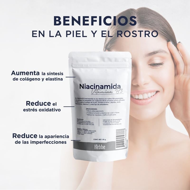 Hebbe - Niacinamida Pura para Rejuvenecimiento y Cuidado de la