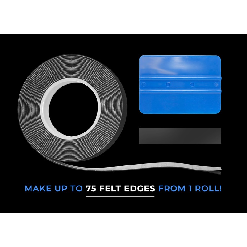 VViViD Black Felt for Squeegee Edge Wrapping, 1” Inch x
