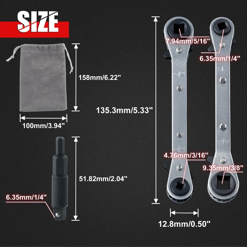 GOLD DEER Valve Key Wrench, 4 Sizes, Valve Key Wrench,