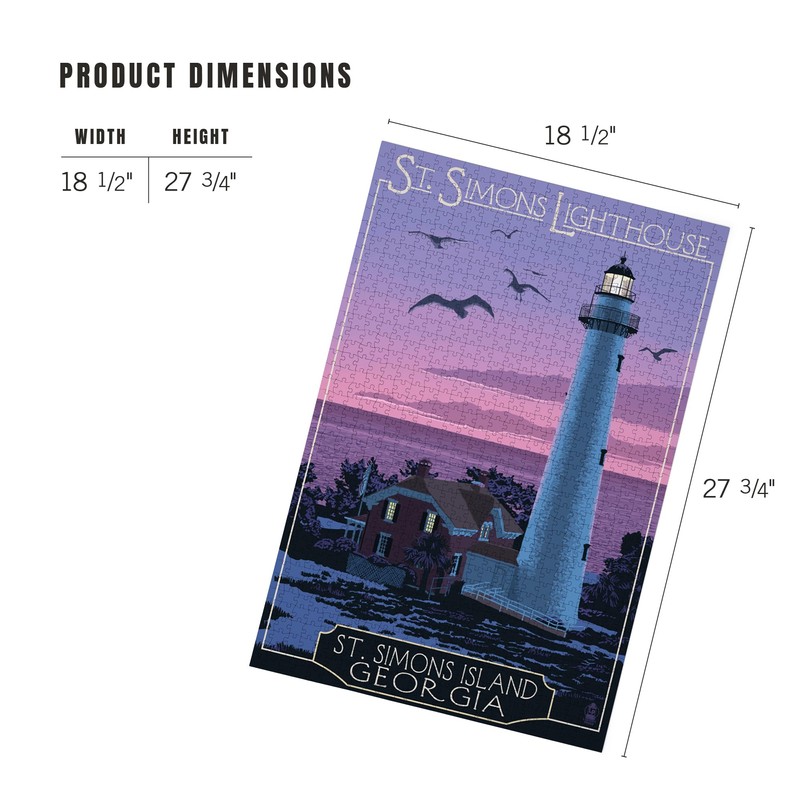 Lantern Press 1000 Piece Jigsaw Puzzle, St. Simons, Georgia, Lighthouse