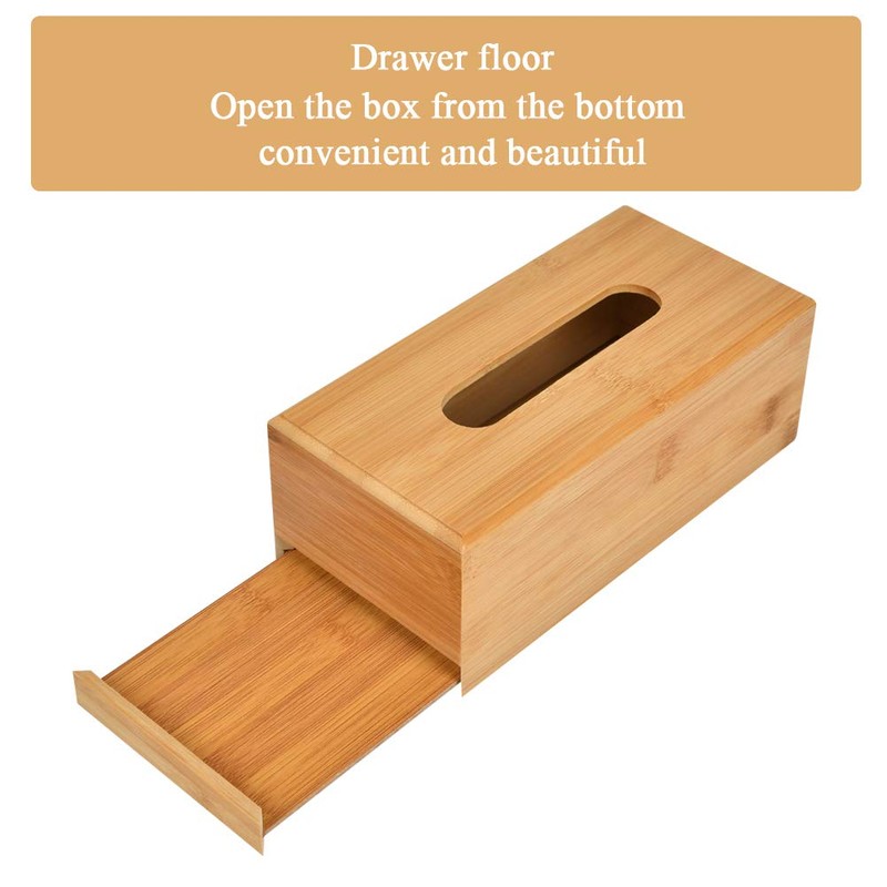 FOROREH Tissue Dispenser Cosmetic Tissue Box Bamboo Tissue Dispenser Tissue