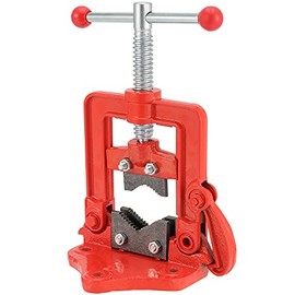 YUUHJUN 0.4 to 2.4 Inches Pipes Capacity Bench Pipe Vice, Heavy Duty Forged Pipe Vise Bench Yoke Vise Threader Pipe Plumbing Vise Tools for Cutting, Fixing Pipes from 10 to 60mm