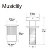 Musiclily Pro M8 Metric Wraparound Bridge Mounting Studs and Inserts