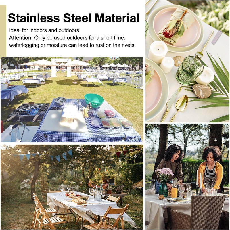 Zanfqvo Pack of 12 Tablecloth Clips, Stainless Steel, Tablecloth Clips,