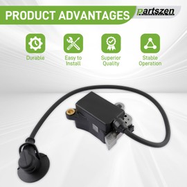 partszen 4223-400-1300 3-Bolt Older Version Ignition Coil for Stihl TS400 (Older Models) TS460 Cut Off Saw