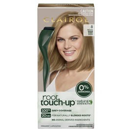 Clairol Root Touch Up Natural Instincts 8 Medium Blonde, 100 Percent Grey Coverage, Naturally Blended Roots, No Ammonia, 0 Percent Ammonia, Permanent Root Colour