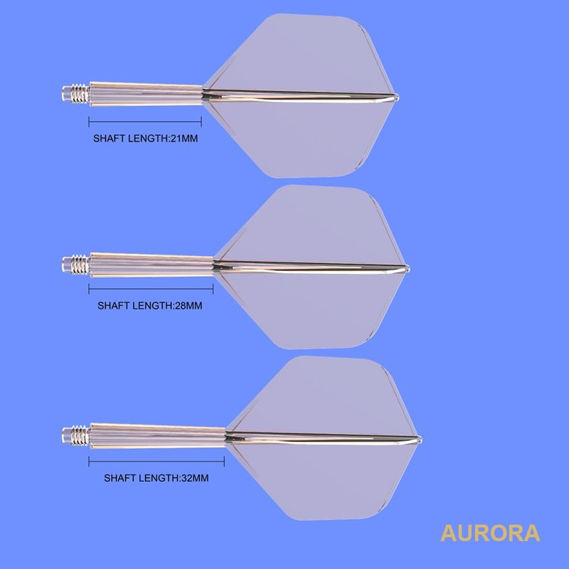 EMYTH Aurora Transparent Integrated Dart Flights and Shafts, No.2 Shape