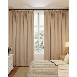 ALLZONE Tension Curtain Rods 123 to 160 Inch, Black Curtain Rods No Drilling, Extra Long Tension Rod for Room Divider Curtains Rod, Outdoor Tension Rod for Patio/Bedroom/Office,3 Installation Options
