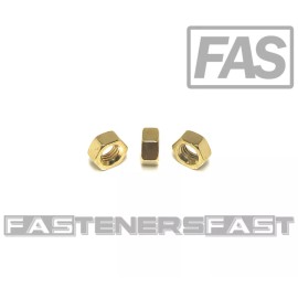 FastenerCart (50) M5-0.8 Solid Brass DIN934 Metric Finished Hex Nut 5mmx0.8mm QTY:50