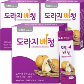 3 boxes of Doraji pear green sticks (90 sticks total) / (domestic pear and Doraji) / 도라지배 청 스틱 (총 90포) 3박스 (국내산 배 도라지)
