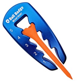 Ball Badge HeightRight Adjustable Golf Tee Height Tool – Precision Tee Height Setter for Consistent Swings, Durable Aluminum Design, Easy-to-Use Golf Training Aid (Blue)