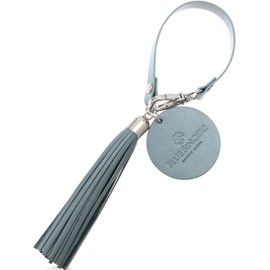 [BLUE SINCERE] Blue Sincere Tassel Charm Genuine Leather Key Holder with Tassel Ladies Shrink Leather Key Key Ring Key Charm / KH2, blue (sky blue), Free size