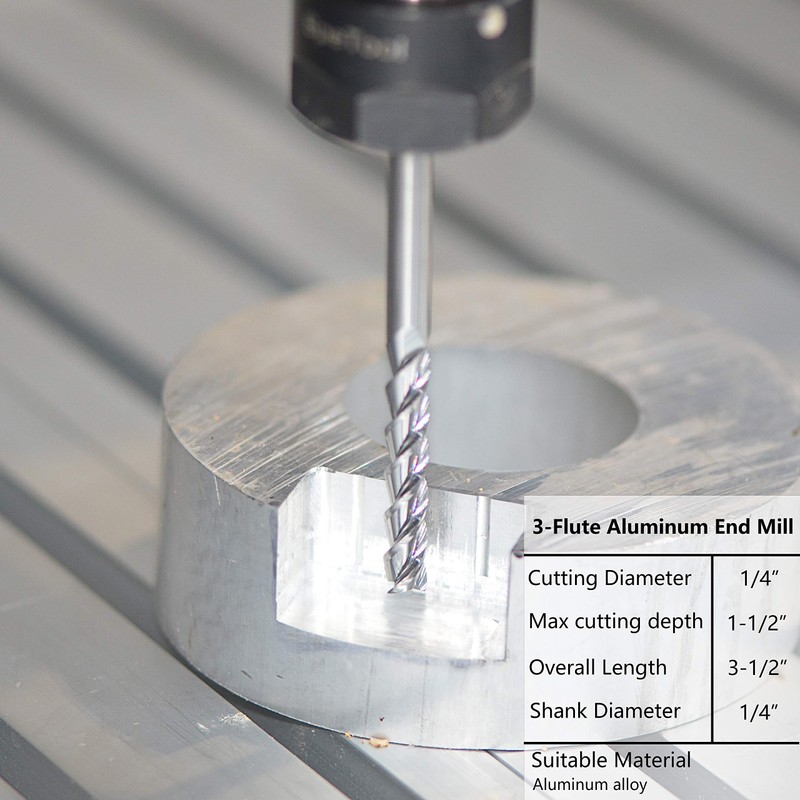 SpeTool 1/4 Shank Carbide End Mill For Aluminum Cut (3