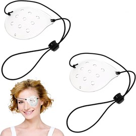 Crovakeu 2 - Pack Clear Eye Shields for Post - Surgery Use - Adjustable Elastic Strap Medical Eye Protectors - Portable Sleeping Eye Protection Accessories