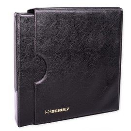 Münzsammelalbum mit Hülle – 50p £1 £2 Sammelhalter – Aufbewahrungsordner schützen und aufbewahren für 221 Münzen – Schulz Münzalbum schwarz