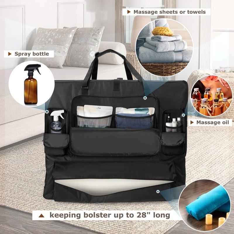 Luxja Massage Table Storage Bag Black