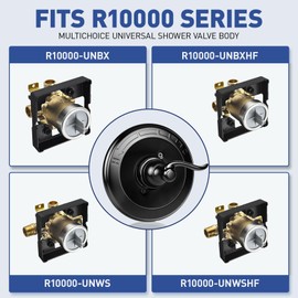 Black Shower Handle Replacement for Delta BT14096 13/14 Series Single-Function Trim Kit, Pressure-Balancing Valve Trim Replacement for Delta R10000 Series Shower Valves(Cartridge Included)