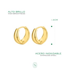 Clepsidra® Aretes de aro para mujer, acero inoxidable. Regalos y joyeria para dama elegante. Accesorios para mujer, pendientes ideales para regalar en cumpleaños, bodas y aniversarios. Earings Jewelry