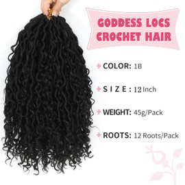 Alicoco Goddess Locs Crochet Hair 20 Inch 8 Packs Faux Locs Crochet Hair For Women Boho Soft Locs Pre-looped River Crochet Locs With Curly Ends (20 Inch (Pack of 8), T30)