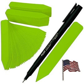 TAGKRAFTERS 4" x 5/8" Lime Premium Pot Stakes with Marker - 1,000 Pcs - Plastic Plant Tags and Labels - Nursery Garden Tree Labels Waterproof Writeable | Made in The USA |