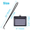 Wisdompro Horizontal ID Card Holder, PU Leather, Double-Sided, Adjustable, Neck