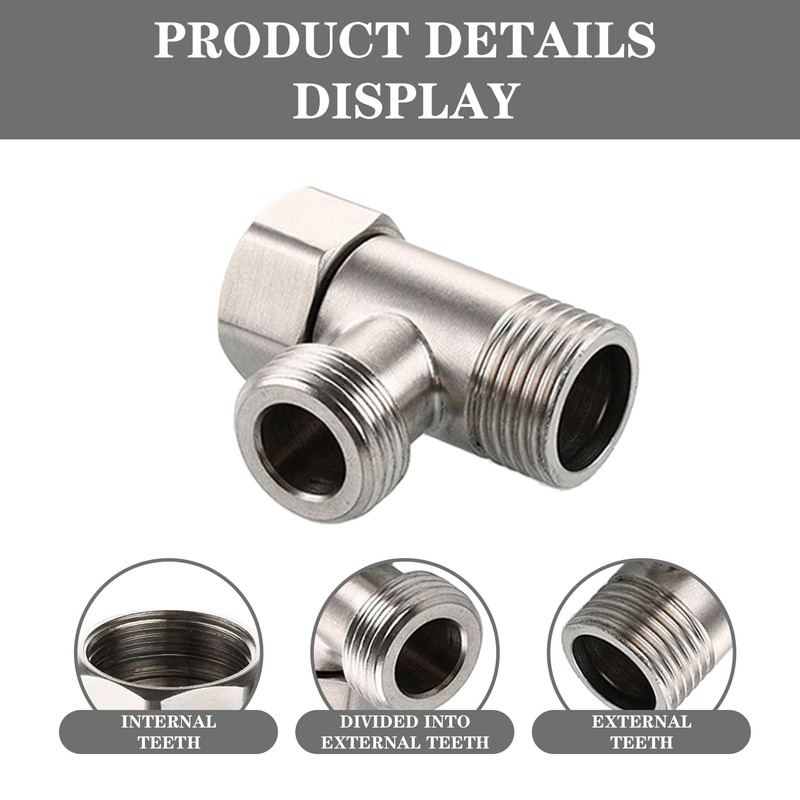 Stainless Steel 3 Way Diverter Tee Connector for Angle Valve