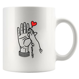 Dog And People Punch Hand Dog Lover Gifts Friendship Pet Lover Girlfriend Boyfriend Sister Brother Mom Dad Ceramic Mug 11 oz White