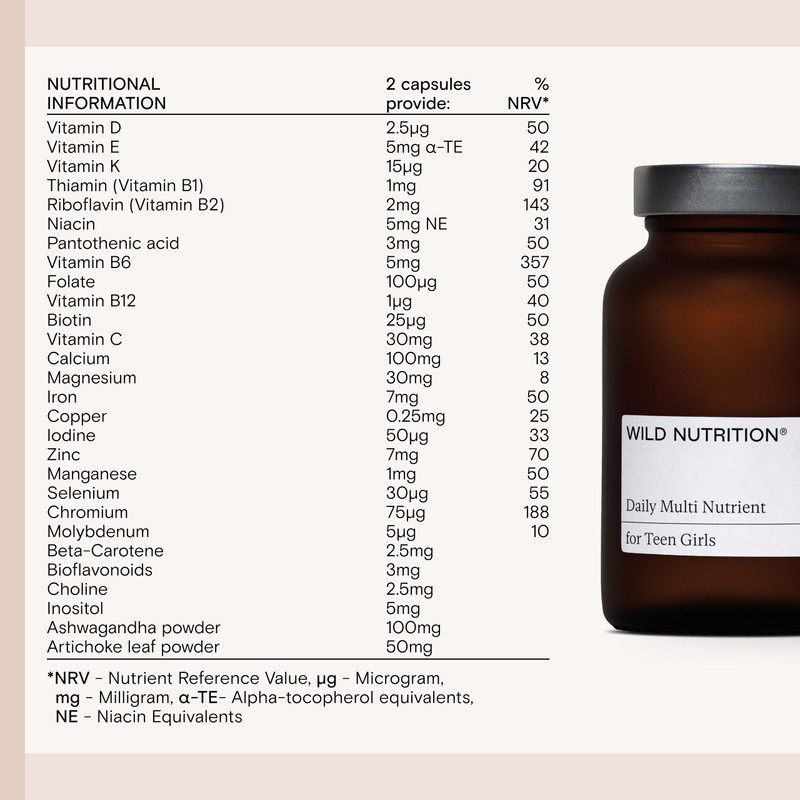WILD NUTRITION Daily Multi Nutrient for Teen Girls