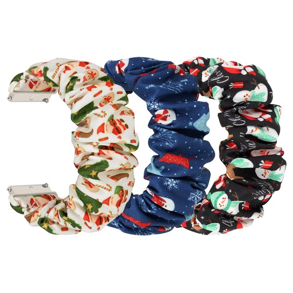 FTYQUEE 3 Pack Elastic Scrunchie Strap Compatible with 16mm 18mm