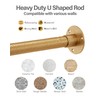 Yampos U Shaped Shower Curtain Rod Gold, [Both Sides: 23.6"-52",